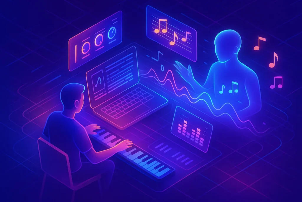 AI in Music Creation: How Artists Use AI to Compose - NerdChips Featured Image