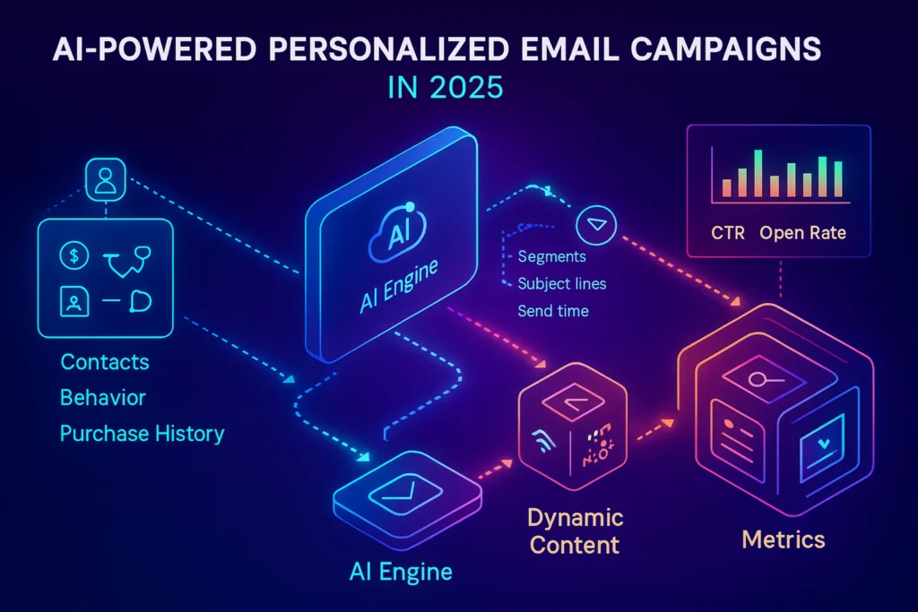 How to Use AI to Personalize Email Campaigns (2025): Subject Lines, Send Times, and Dynamic Content That Actually Convert – NerdChips featured image