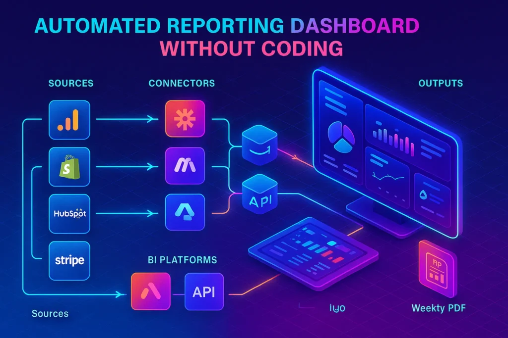 Set Up Automatic Reporting Dashboards (No Developer Needed): Real-Time KPIs with Looker Studio, Databox, Geckoboard & More – NerdChips featured image