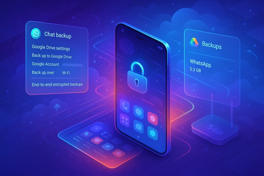 How to Back Up WhatsApp Chats to Google Drive (2025, Step-by-Step) - NerdChips Featured Image