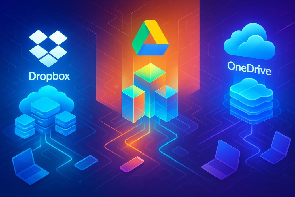 Cloud Storage Showdown: Dropbox vs. Google Drive vs. OneDrive - NerdChips Featured Image