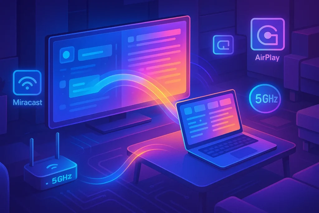 How to Connect Your Laptop to a TV Wirelessly (2025, Step-by-Step) - NerdChips Featured Image