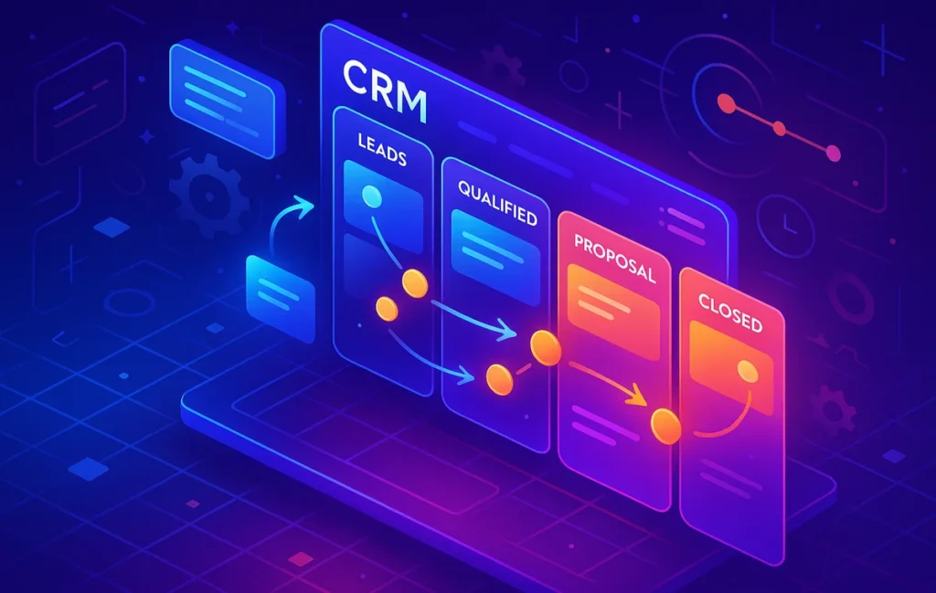 How to Set Up a CRM: Fields, Pipelines & Automations Explained - NerdChips Featured Image