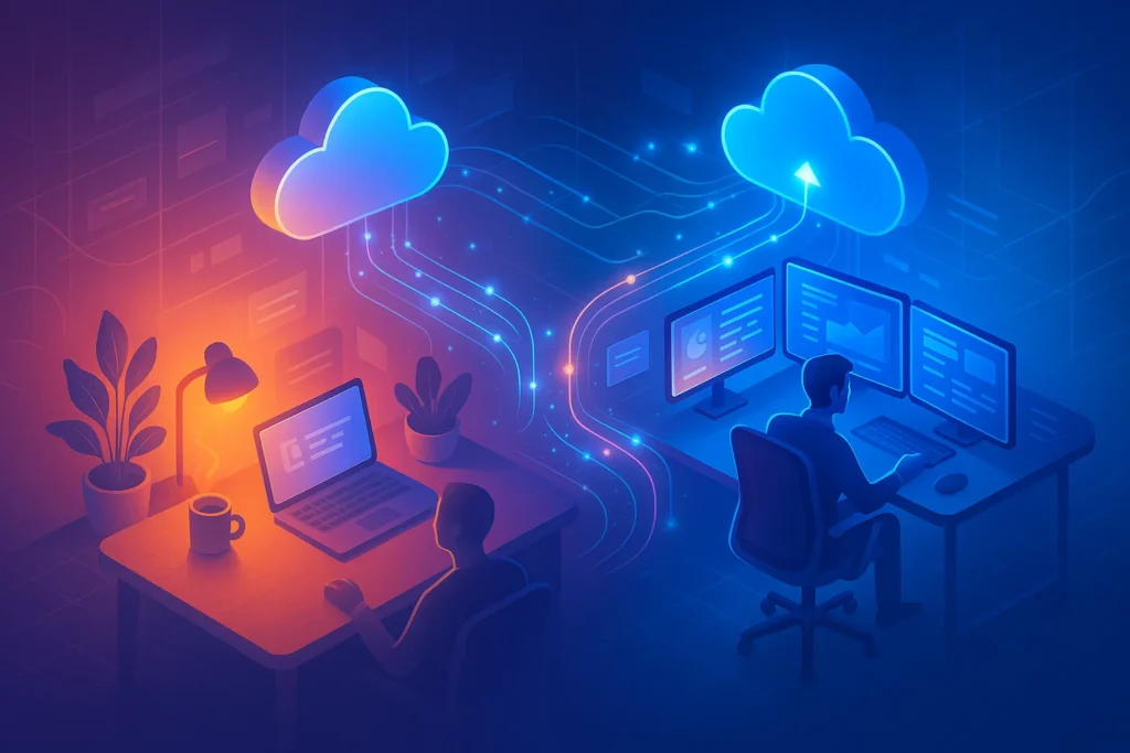 Hybrid Work Mastery: Thriving Between Home and Office - NerdChips Featured Image