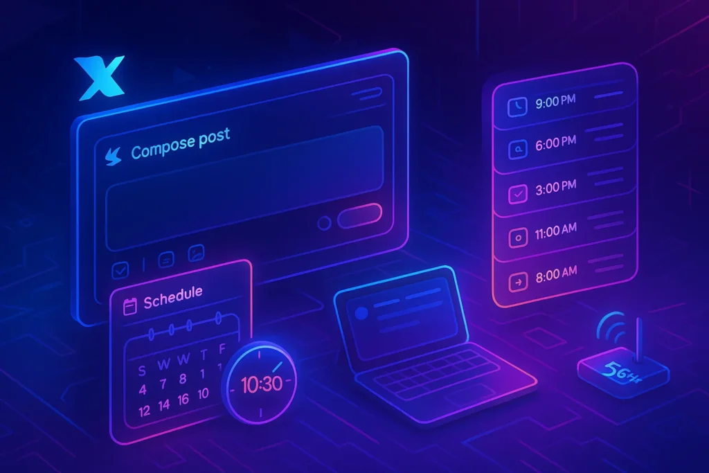How to Schedule Tweets Using Native X Tools (2025, Step-by-Step) - NerdChips Featured Image