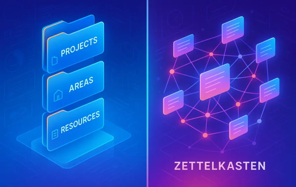 Second Brain Systems: PARA vs Zettelkasten for Busy Creators - NerdChips Featured Image