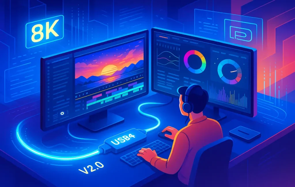 USB4 v2.0 & DisplayPort 2.1: What Creators Need to Know - NerdChips Featured Image