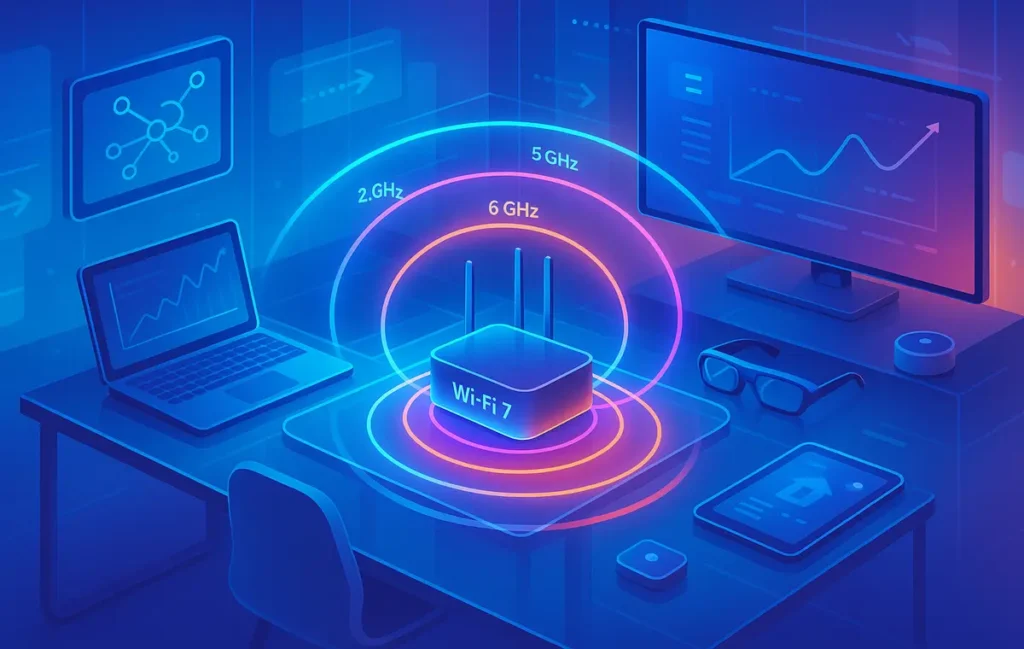 Wi-Fi 7 Explained: Real-World Gains vs 6E - NerdChips Featured Image