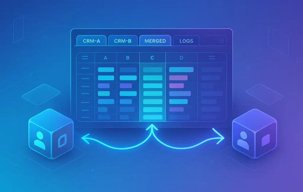 Automate Google Sheets Reconciliation from Two CRMs (Diff & Merge, 2025) - NerdChips Featured Image