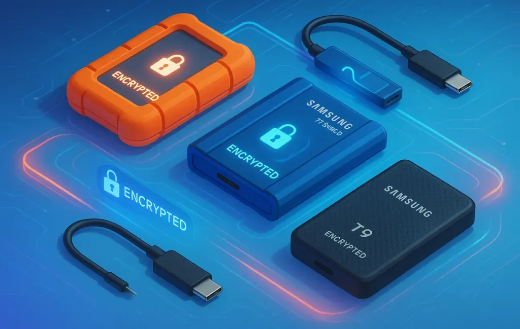 Portable SSDs with On-Device Encryption (Creator Picks 2025) - NerdChips Featured Image