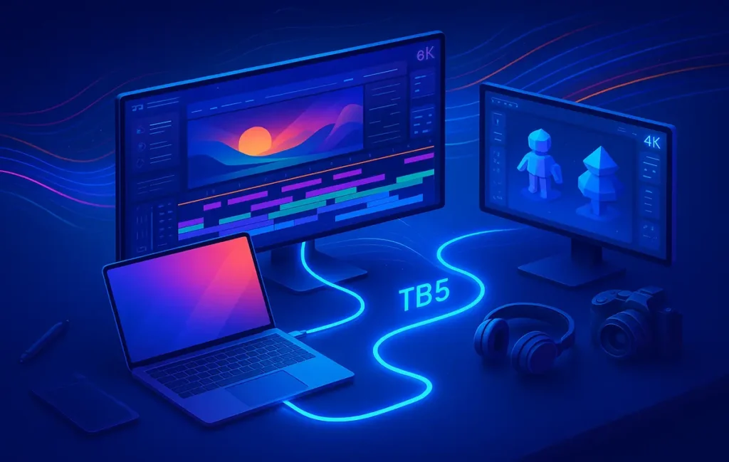 Thunderbolt 5 for Creators: When to Upgrade Your Displays in 2025 - NerdChips Featured Image